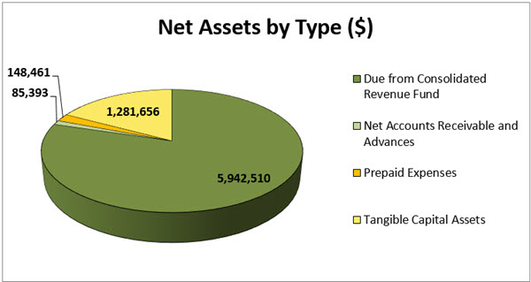 Net Assets by Type (in dollars)