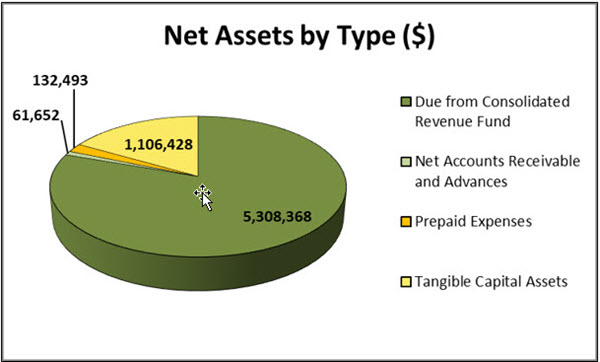 Net Assets by Type (in dollars)