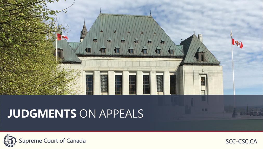 The title 'Judgments on appeals' over a picture of the Supreme Court building