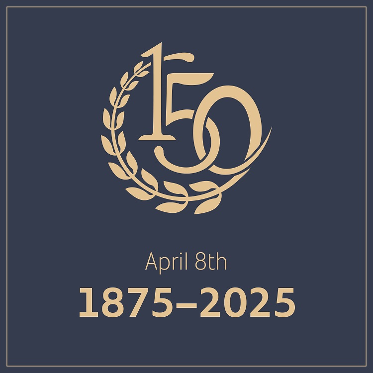 The Supreme Court of Canada’s 150th anniversary logo with the caption “April 8, 1875-2025”