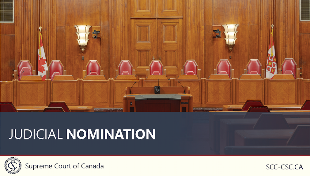 The title ‘Judicial nomination’ over a photo of the Supreme Court courtroom.