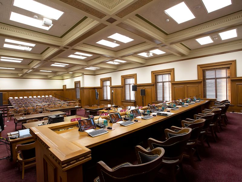 Photo de la salle d'audience du Palais de justice de Winnipeg (Cour d'appel du Manitoba)