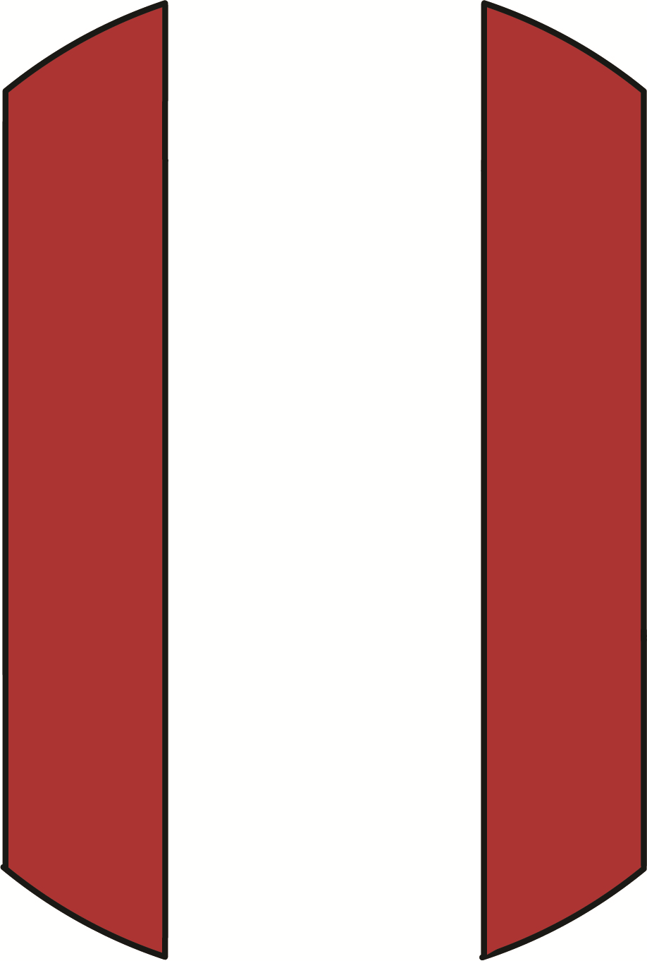 Deux bandes verticales rouges